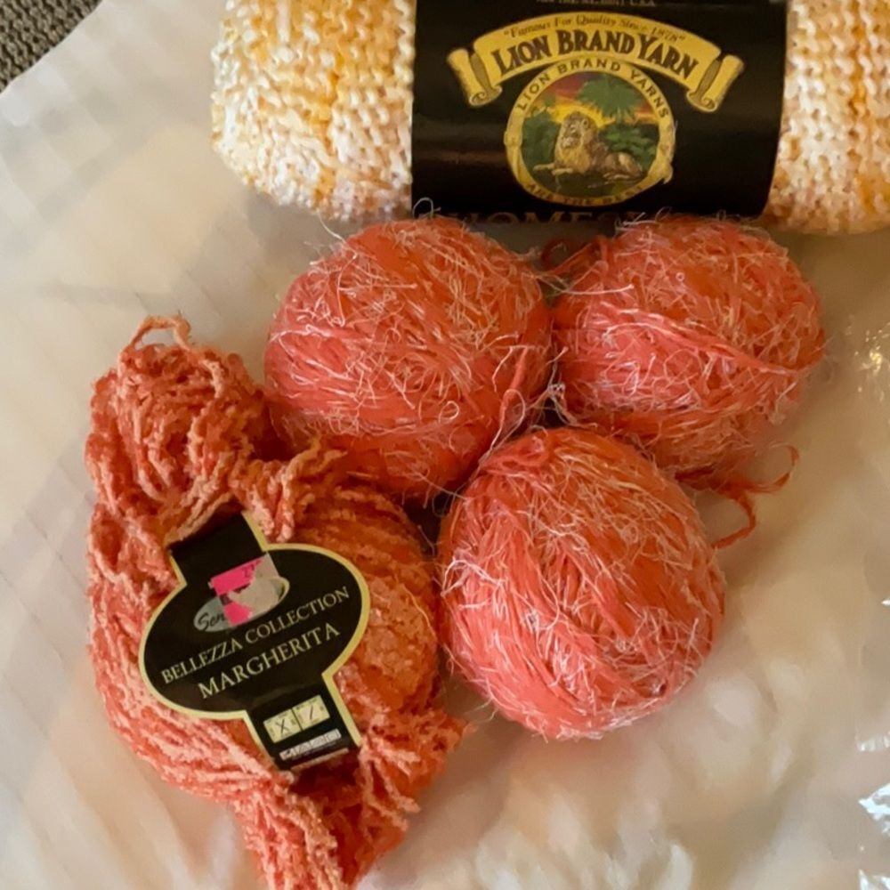 Lot of 4 skeins of Orange and Yellow Yarn